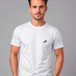 Camiseta masculina básica miusa gola redonda estilo moderno casual branca